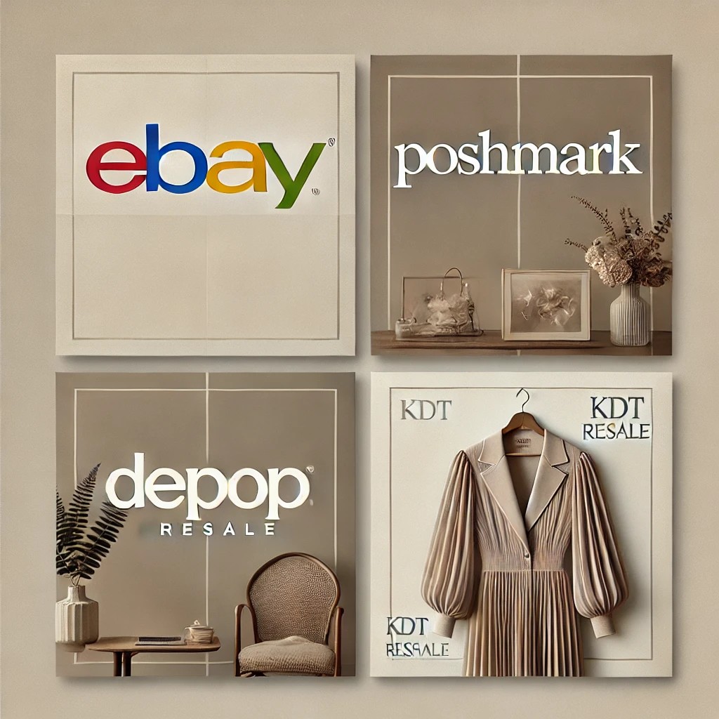 KDT Resale artwork with eBay, Poshmark, and Depop names